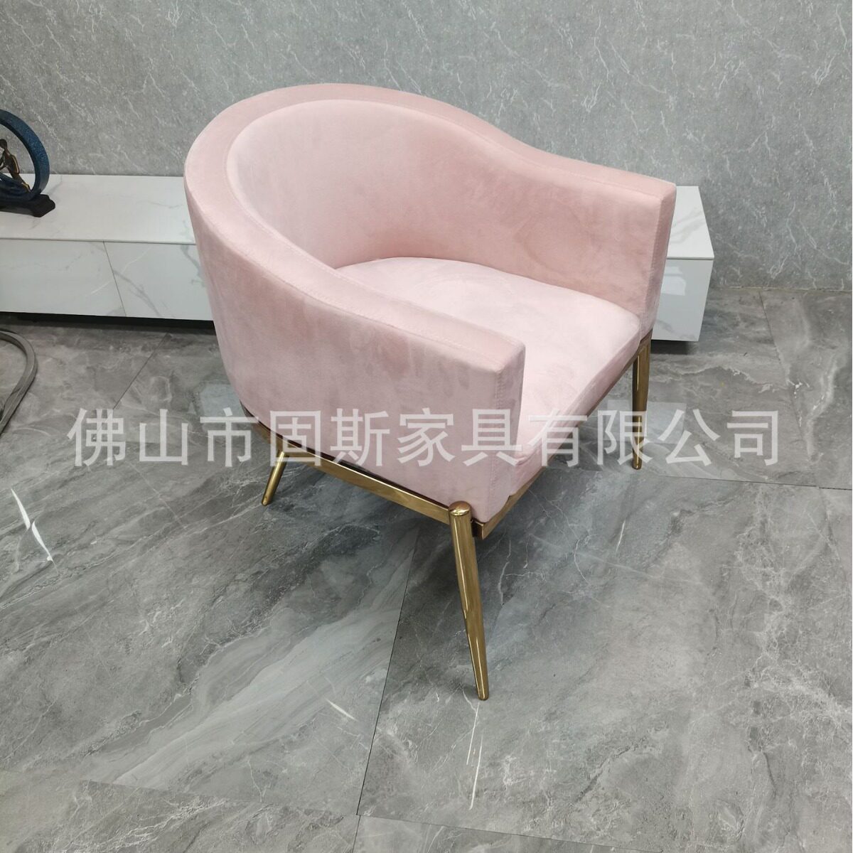 现代简约轻奢不锈钢布艺餐椅