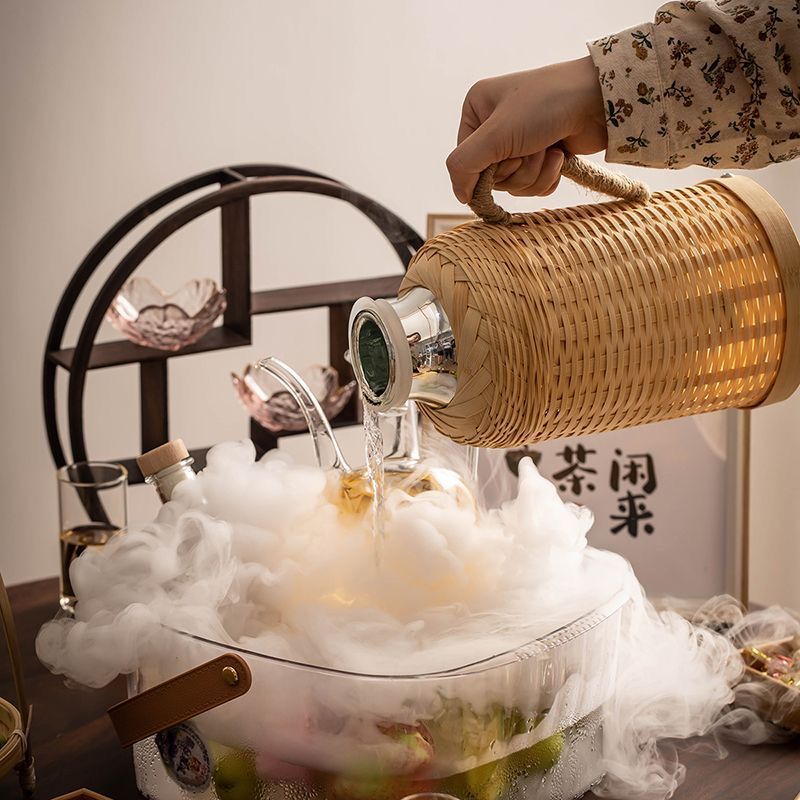 夏日围炉冰茶大全套冷萃壶玻璃茶具配件器皿茶壶泉密封冰茶壶套装