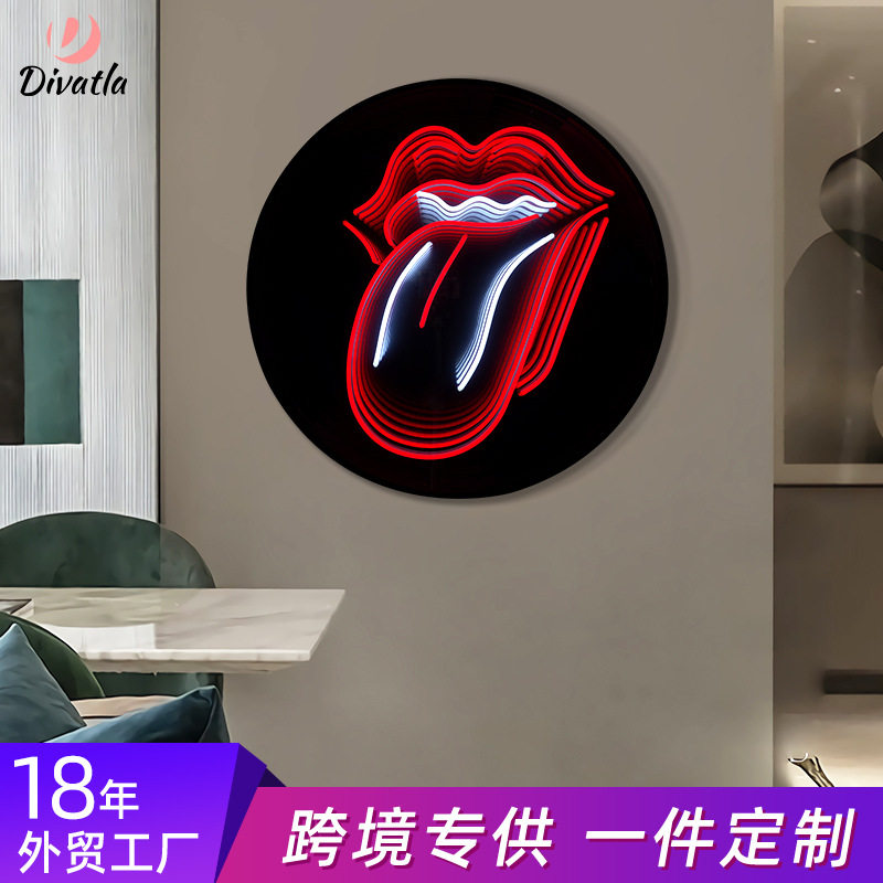 千层镜定制3D发光字灯箱霓虹炫彩