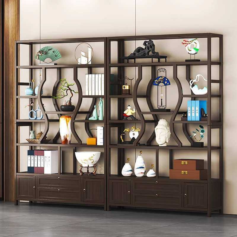 新中式茶色博古架带门茶柜办公室茶叶摆件展示架茶室多宝阁置物架,模玩/动漫/周边/娃圈三坑/桌游,模型制作工具/辅料耗材,淘宝优惠券,粉丝福利购,淘宝优惠卷