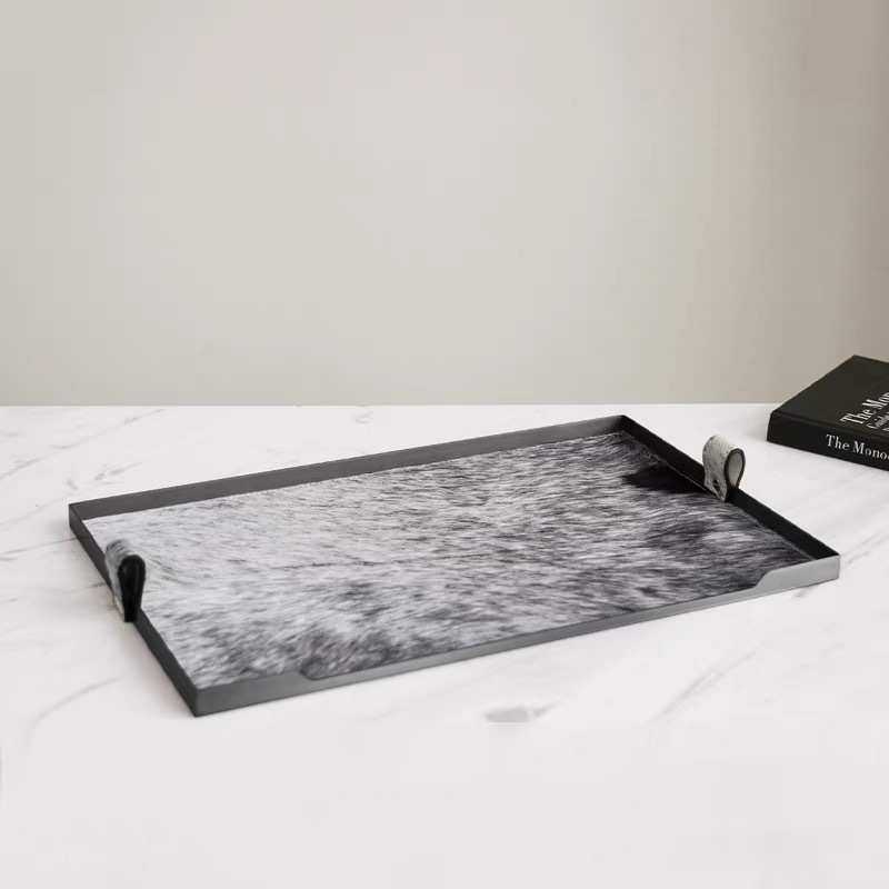 现代轻奢金属马毛几何托盘摆件桌面售楼处样板间客厅收纳盘装饰品,电子元器件市场,其它元器件,淘宝优惠券,粉丝福利购,淘宝优惠卷