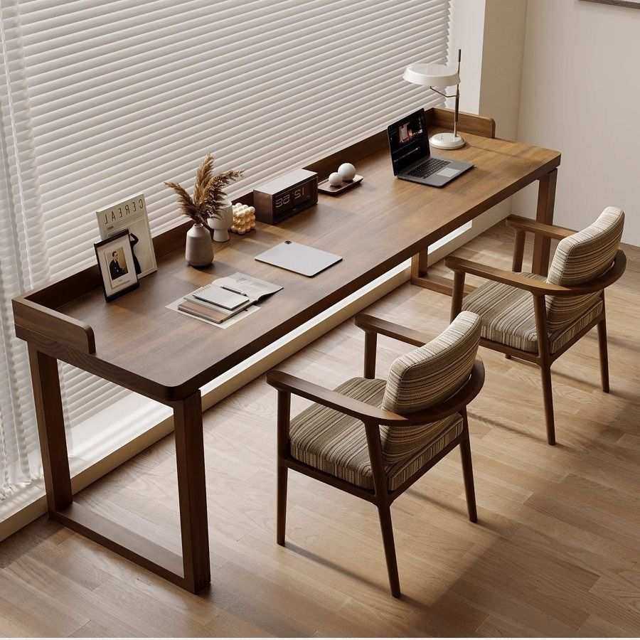 靠墙书桌实木书桌双人长方形书桌复古学习桌长条桌简约实木办公桌,电子元器件市场,其它元器件,淘宝优惠券,粉丝福利购,淘宝优惠卷