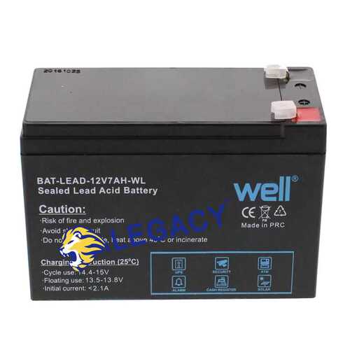 WELL蓄电池 BAT-LEAD-12V7AH-WL用于警报系统 移动设备 UPS电源等