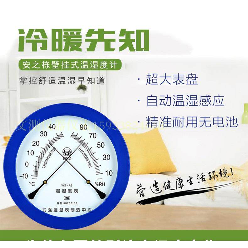 武强GJWS-A6温湿度计大圆形255MM指针式-10-40度家用办公空气温度