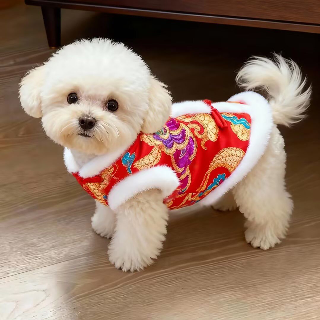 狗狗新年装秋冬装加绒加厚保暖泰迪比熊博美小型犬幼猫猫咪衣服,宠物/宠物食品及用品,狗宠物服装/雨衣,淘宝优惠券,粉丝福利购,淘宝优惠卷