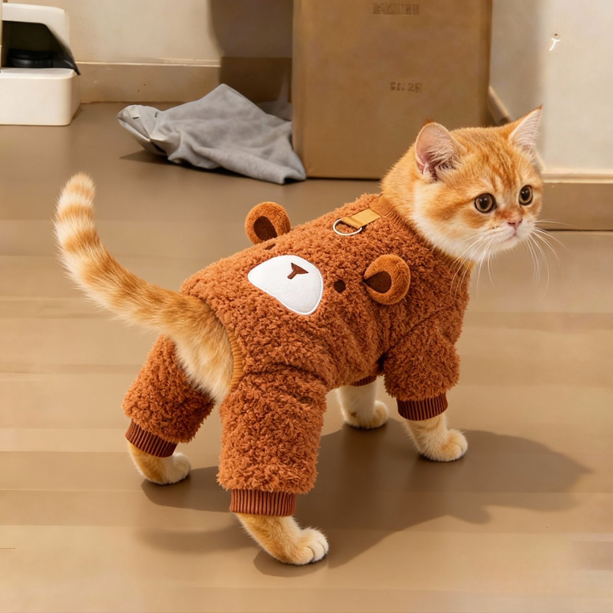 猫咪小熊四脚衣秋冬加厚狗狗衣服