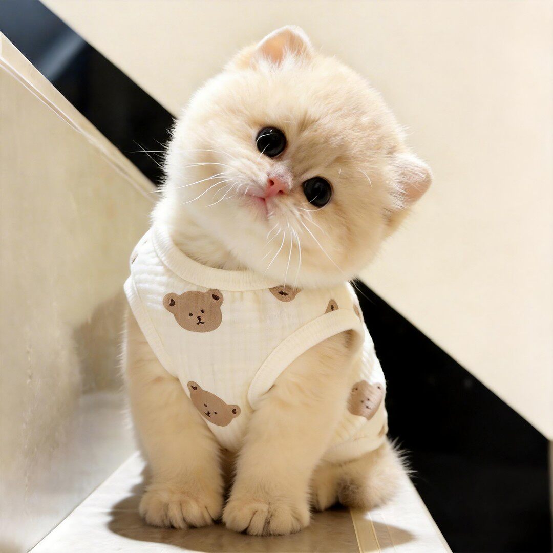 猫咪衣服夏季棉仿防晒背心无袖纱布透气可爱马甲狗狗薄款防掉毛装