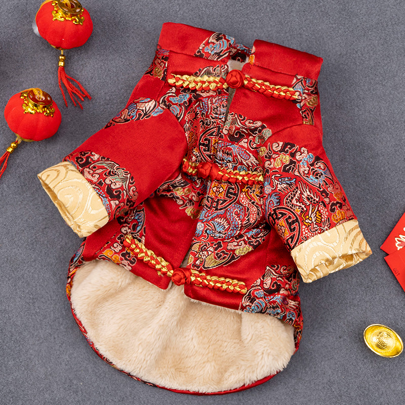 中国风猫咪唐装冬季加绒加厚保暖