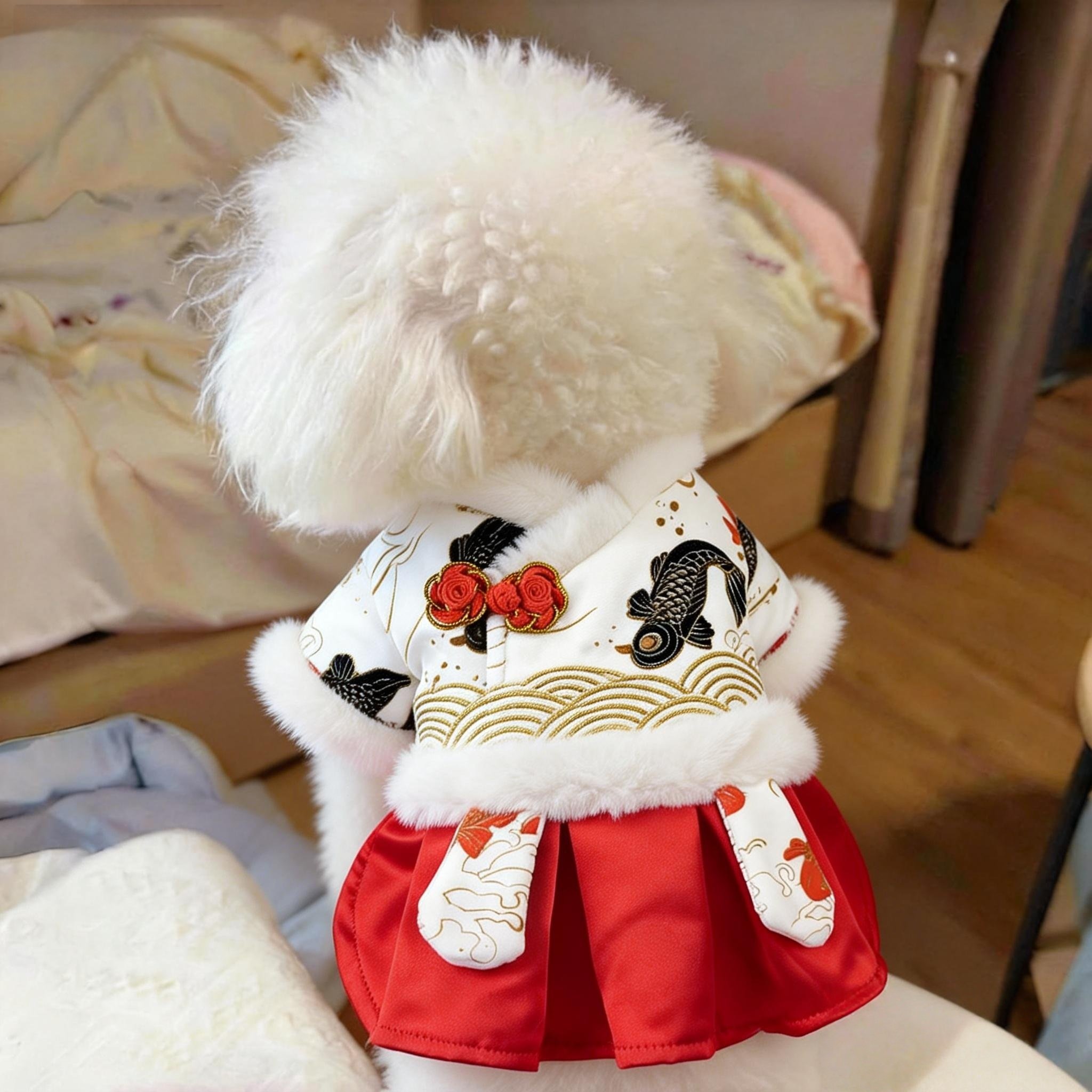 狗狗衣服新年装加绒加厚宠物衣服锦鲤唐装公主裙小型犬猫咪衣服,宠物/宠物食品及用品,狗宠物服装/雨衣,淘宝优惠券,粉丝福利购,淘宝优惠卷