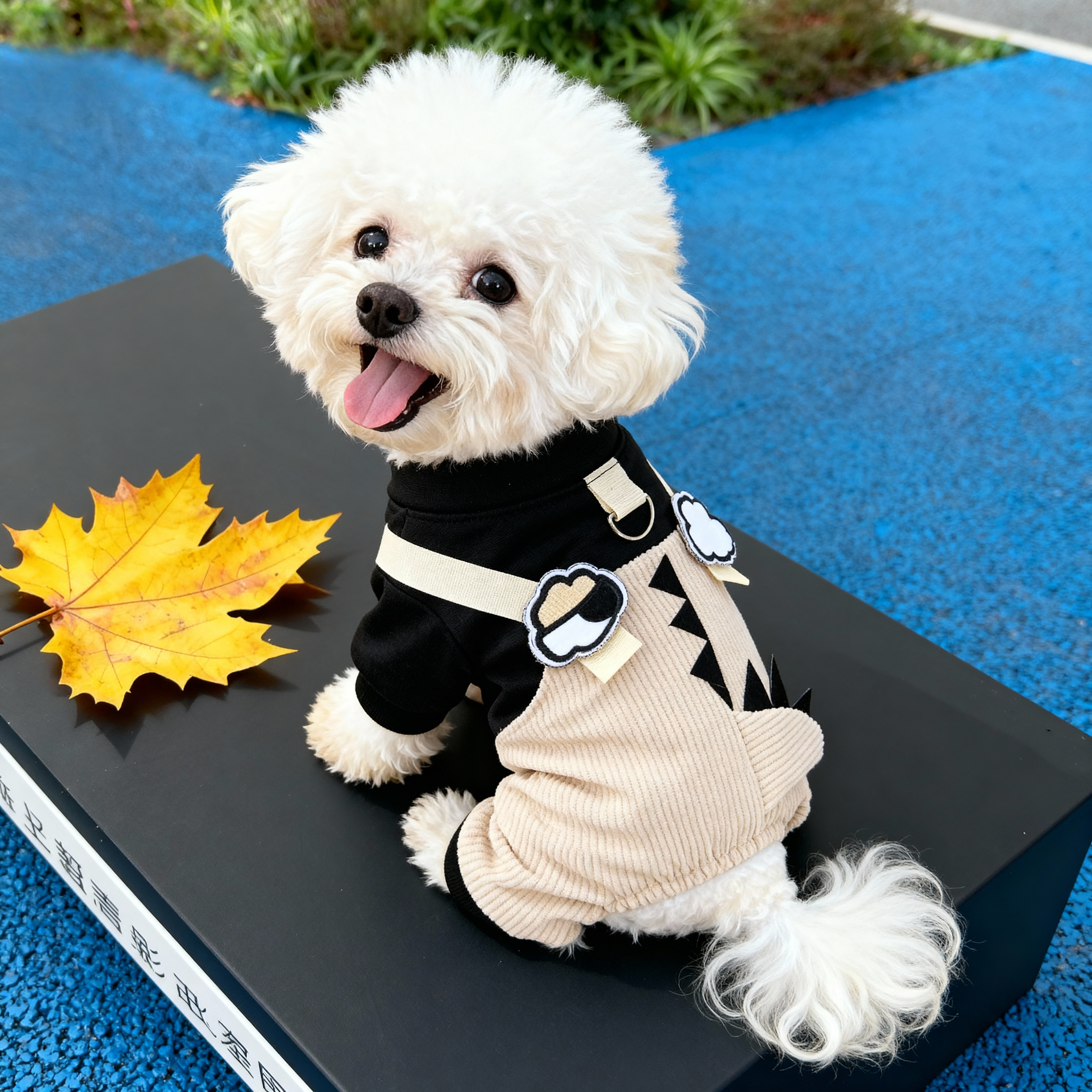 狗狗衣服四脚恐龙背带裤比熊泰迪博美宠物衣服小型犬冬季猫咪衣服