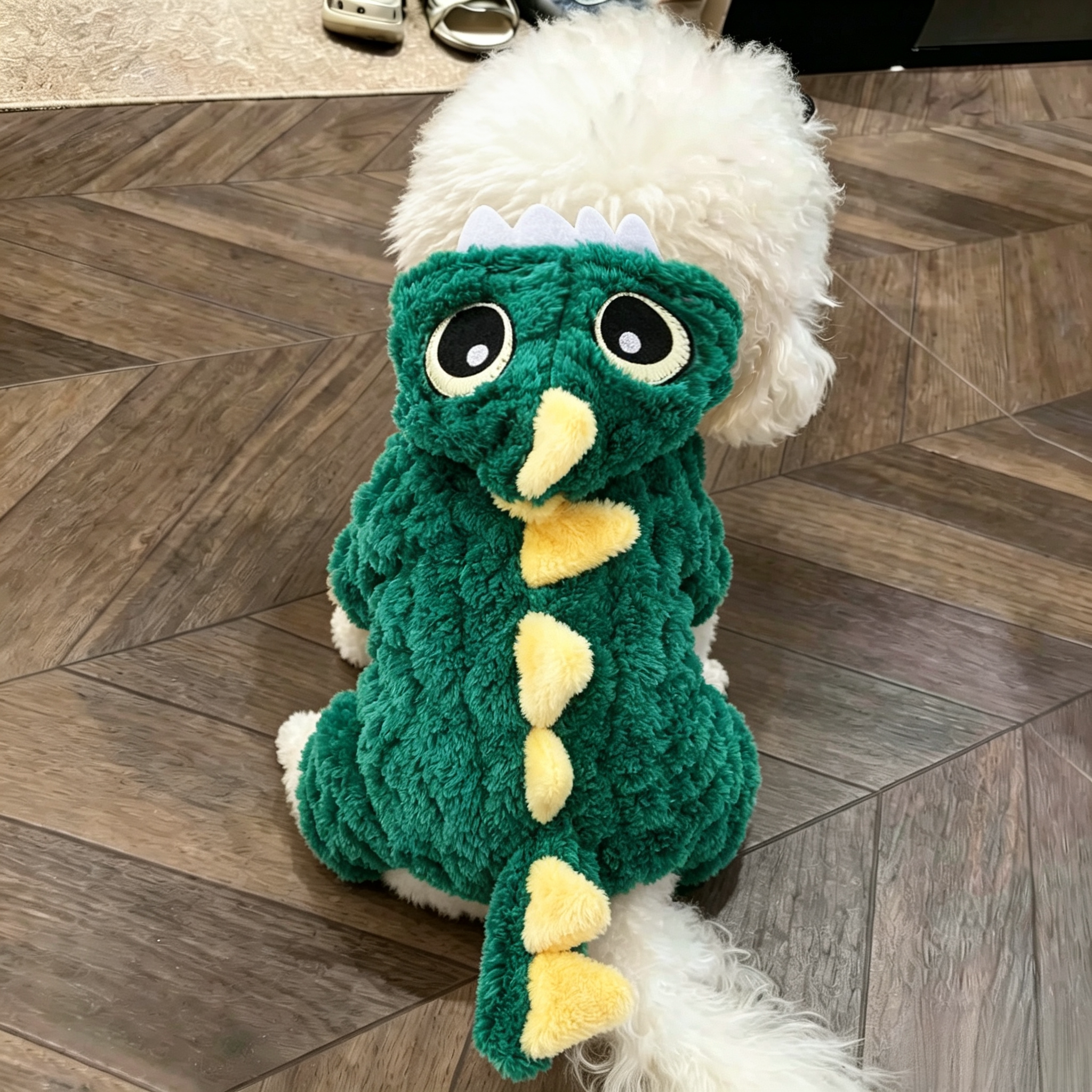 狗狗衣服秋冬装泰迪比熊博美中小型犬猫咪衣服加绒四脚恐龙变身装