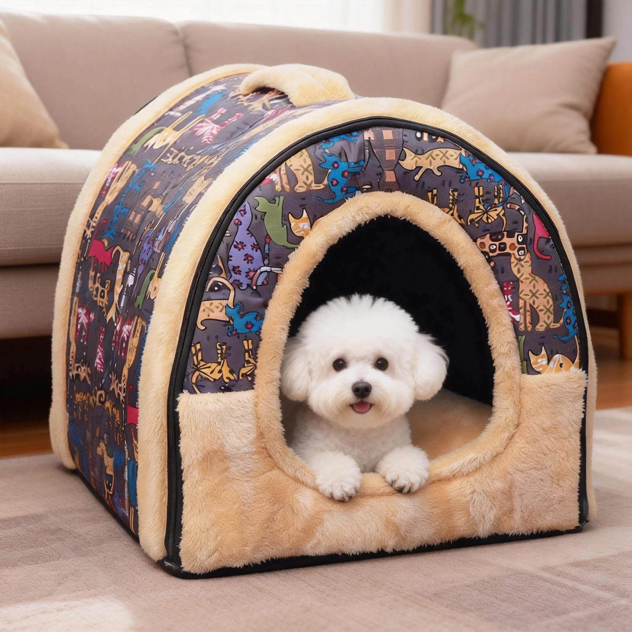狗窝冬季保暖狗屋封闭式感狗狗睡窝猫帐篷四季通用小型犬猫窝