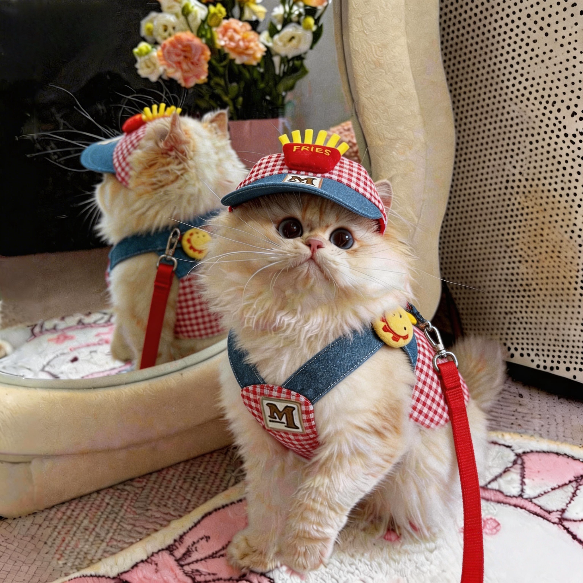 宠物狗狗夏季薄款衣服小狗防晒帽胸背牵引套装小型犬猫咪比熊泰迪