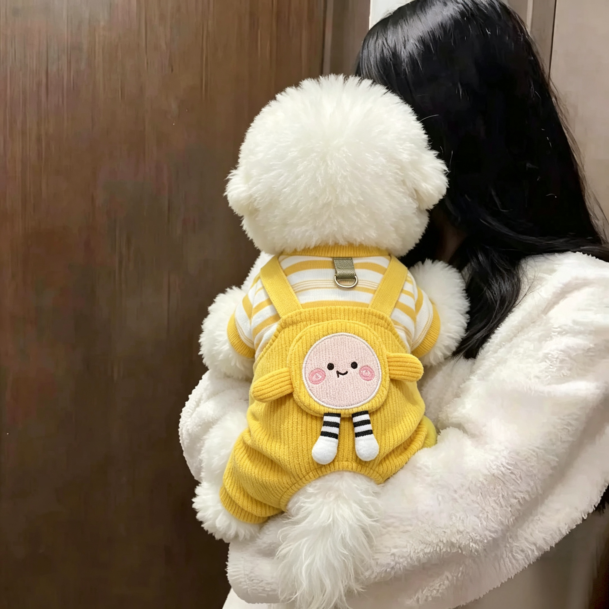 宠物春秋新款狗狗四脚衣保暖可牵引防掉毛泰迪比熊宠物猫咪背带裤