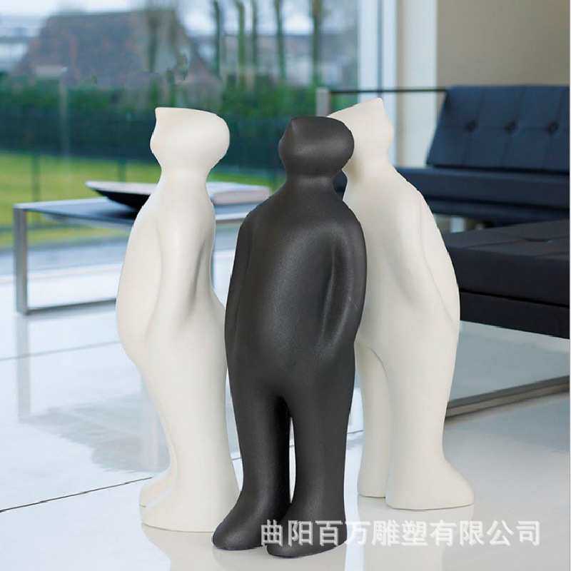 玻璃钢抽象雕塑定制酒店大堂树脂落地熊摆件创意卡通人物大型装饰
