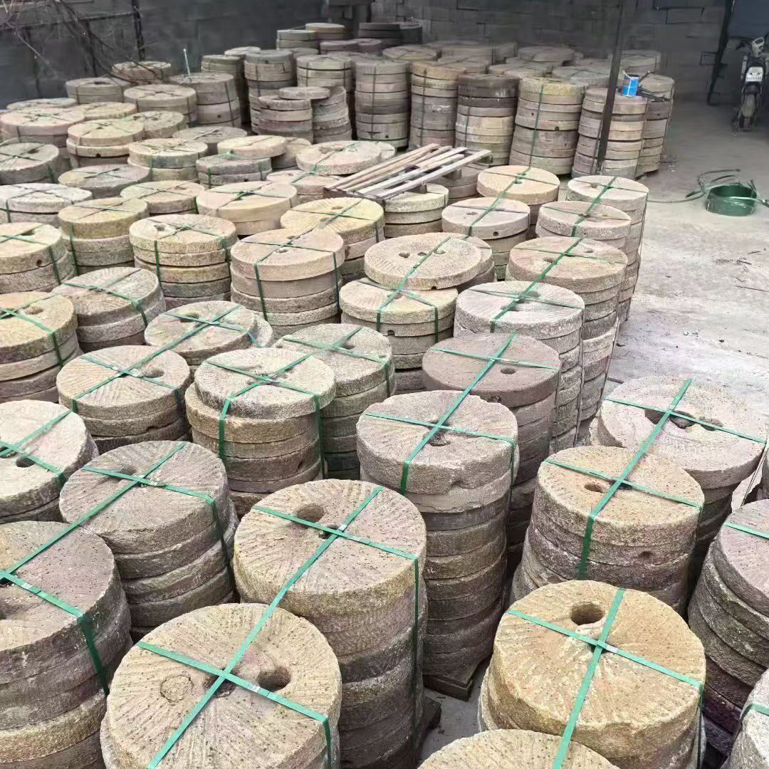 老磨盘农村老旧石磨盘踏步石老石盘石碾子石磙铺路石石材旧石磨