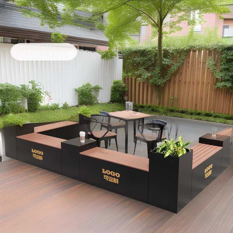 户外咖啡厅奶茶店餐厅门店外摆桌椅围栏隔断室外休闲长椅花箱组合,金属材料及制品,其他金属制品,淘宝优惠券,粉丝福利购,淘宝优惠卷