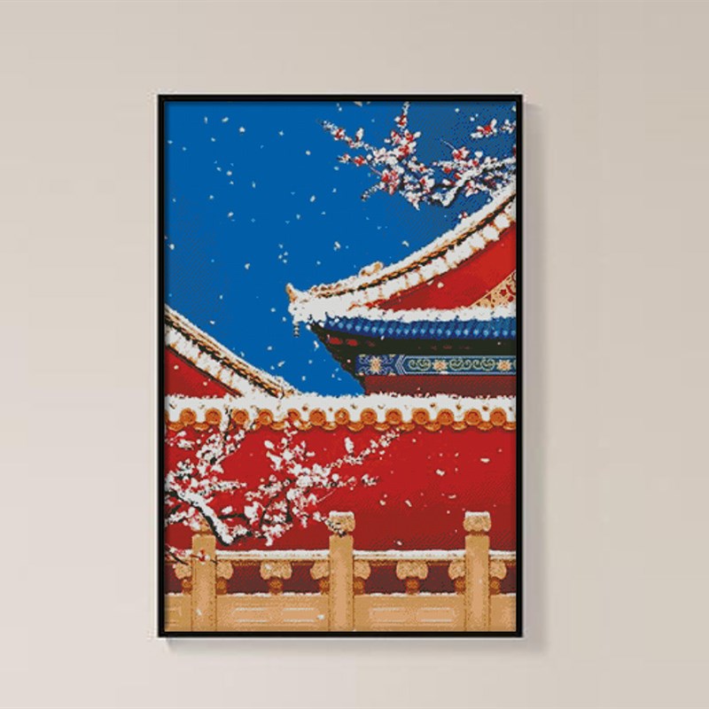 故宫傲雪风景260-390 新款十字绣套件 风景 客厅卧室 精准印花