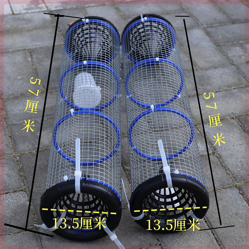 神器笼子多功能防锈铁丝笼子手工折叠鱼虾笼通用长筒黄鳝笼