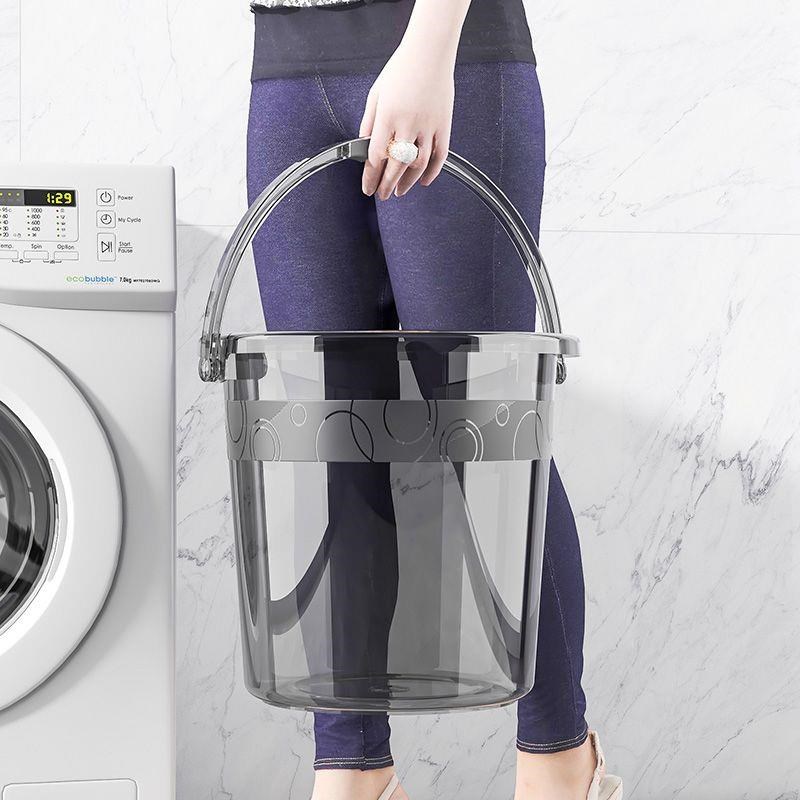 水桶家用储水用塑料桶手提加厚带盖小桶学生宿舍用洗衣透明大圆桶