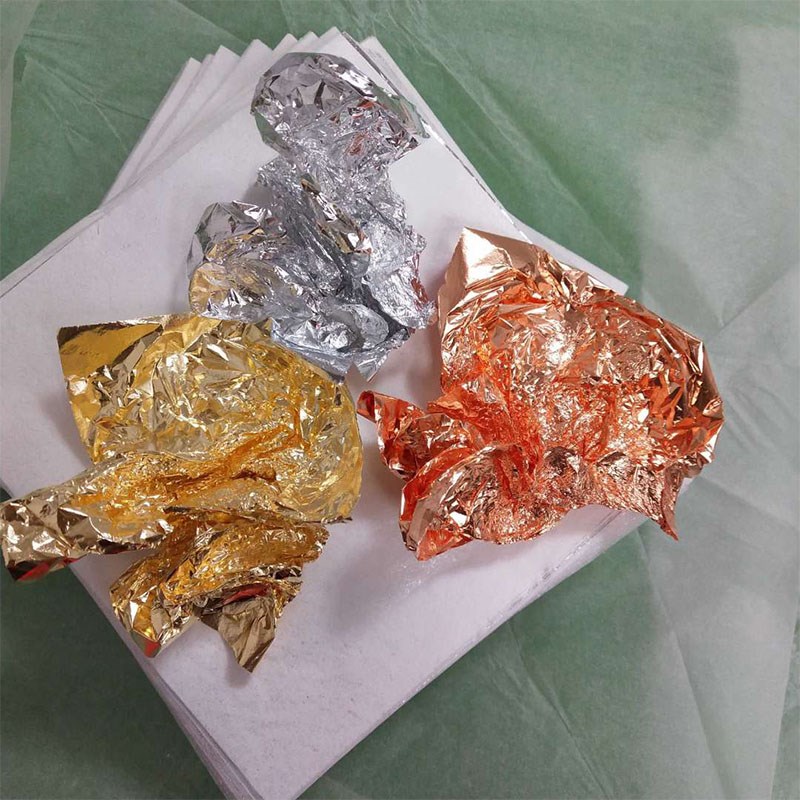 金银铜箔纸金箔银箔烧箔铝箔玫瑰金紫铜箔工艺饰品天花吊顶装饰泊