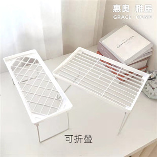 桌面小型置物架迷你收纳架厨房二层架子镂空塑料折叠柜子里分层架