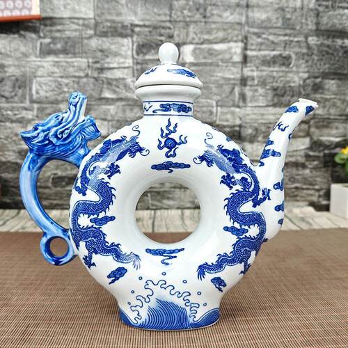 景德镇陶瓷空酒瓶家用密封青花酒壶酒具存酒器小酒坛居家装饰摆件