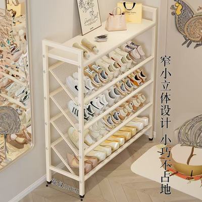 碳钢鞋架架子入户门多层家用门口宿舍简易超窄鞋柜门后鞋架小型9