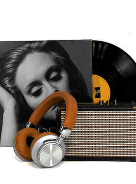 样板间音乐主题软装饰品音箱耳机黑胶唱片拍摄Q影视道具儿童房摆