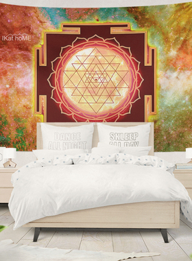室利延陀罗c灵气g能量挂布Sri Yantra圣伦背景布瑜伽冥想布床头墙