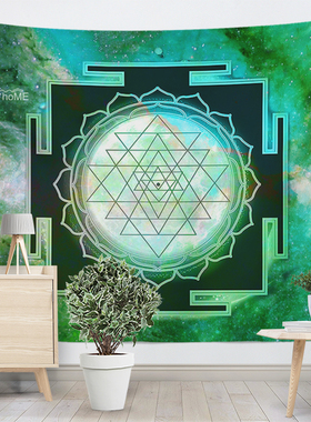 室利延陀罗灵气g能量挂布Sri Yantra圣伦背景布瑜伽Y冥想布床头墙