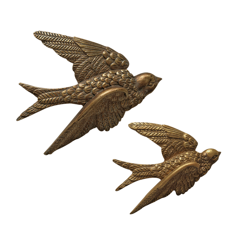 飞燕壁挂 欧式墙面轻q奢客厅卧室墙件创意小燕子挂饰照片墙装饰画