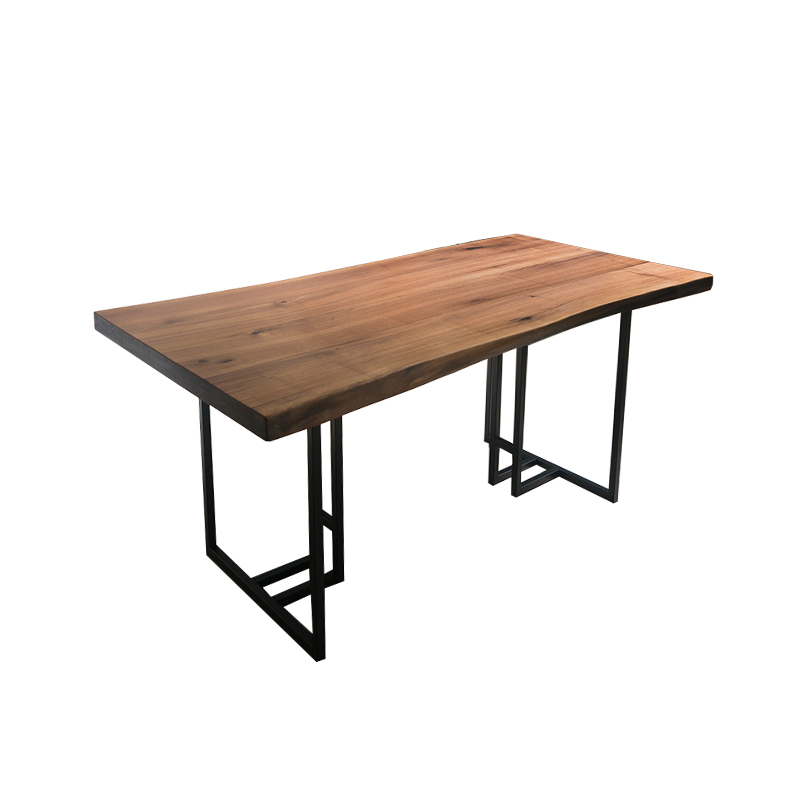 几方选木丨大板桌腿胡桃木白蜡木铁艺腿极简金属腿V亚克力腿免安