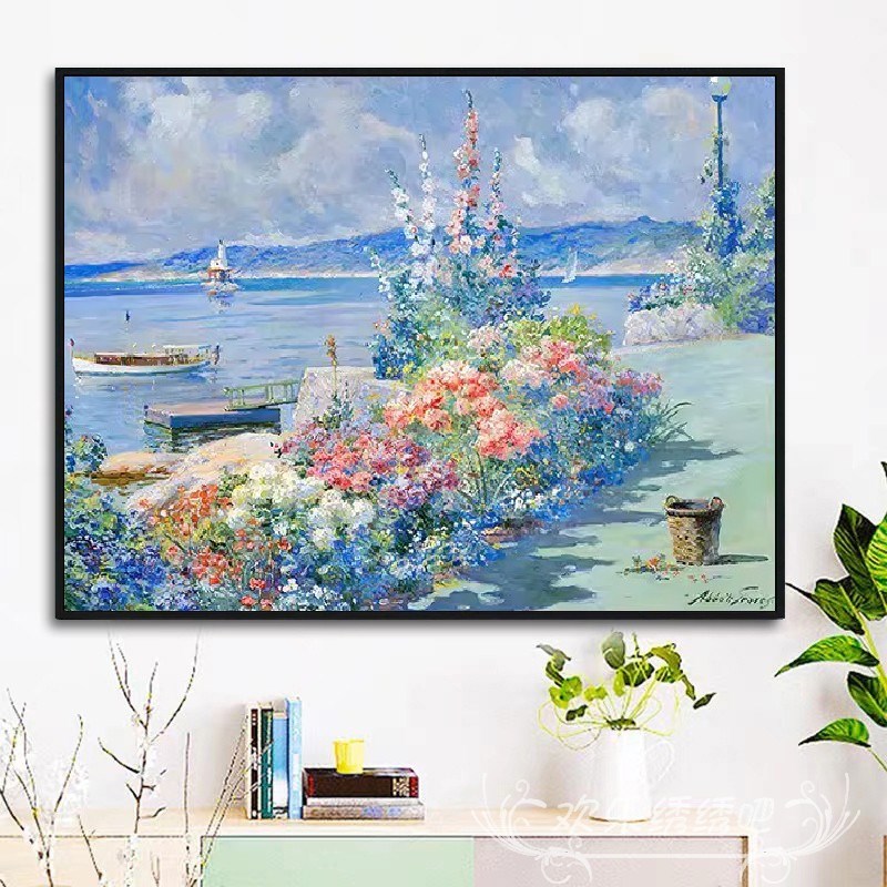 梵高世界名画十字绣2023新款x线绣欧式风景客厅手工diy满绣粘贴画