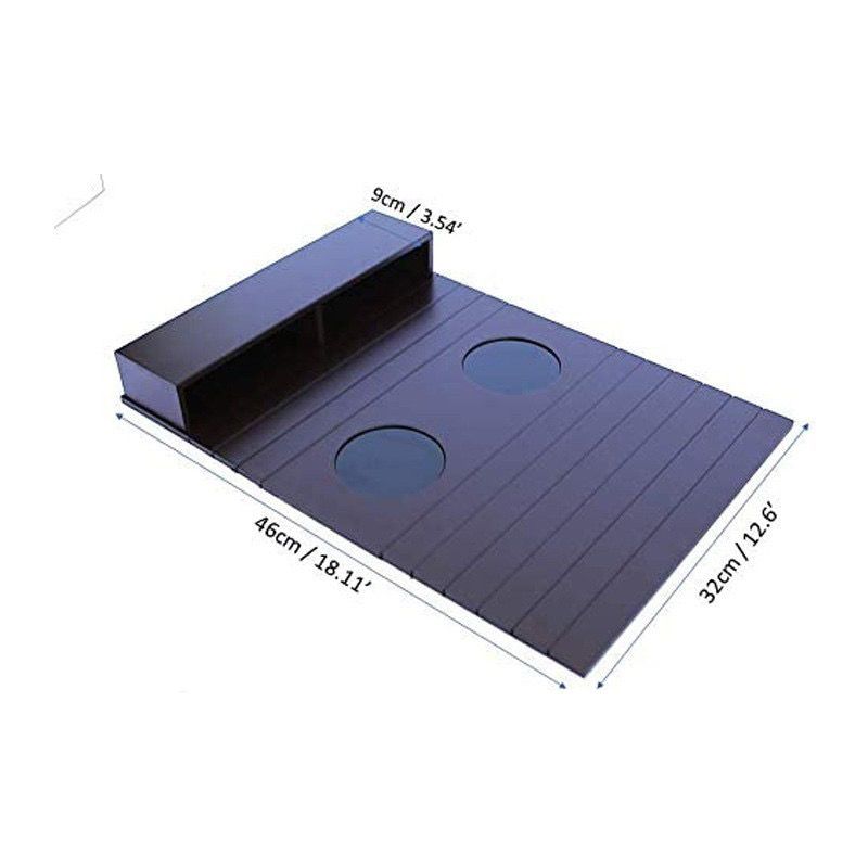 沙发扶手置物架木质o折叠桌托盘沙发壁折叠桌黑色木制沙发扶手托