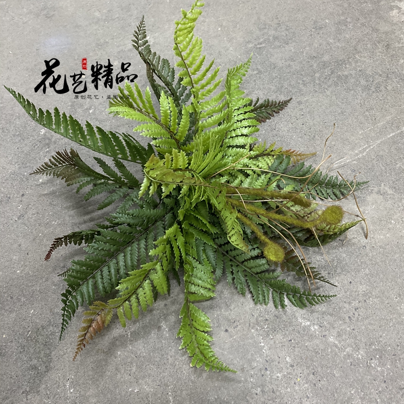 高品质手感大蕨叶蕨草蕨类植物造景绿植壁L挂墙面垂吊假草插花设