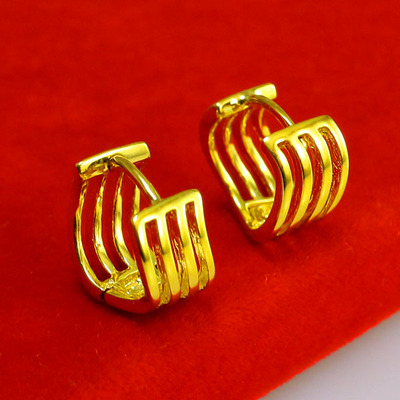 新款黄金999足金女款9999子耳环