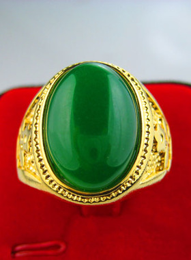 金镶玉戒指9999黄金戒指大扳指