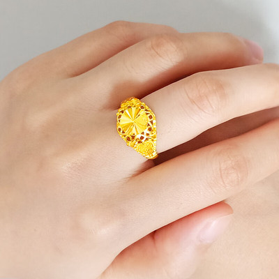 结婚活口送老婆黄金戒指9999足金