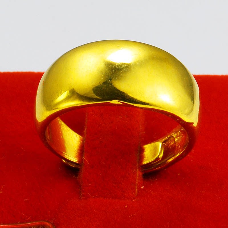 新品仿真黄金戒指男女对戒镀金光面情侣结婚交换戒中式婚嫁指环