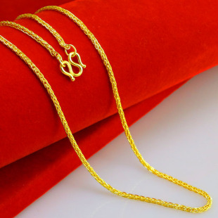 正品黄金项链男女9999足金链子纯金肖邦链结实百搭粗细锁骨链按克