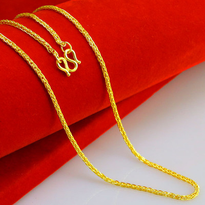 百搭黄金项链9999足金男女款