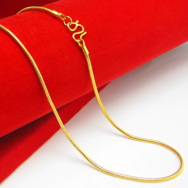 时尚黄金项链男女24K镀金仿真金链子沙金999足金蛇骨链锁骨链镀金