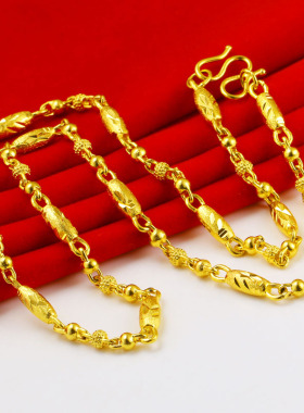 项链男女款转运珠纯金首饰