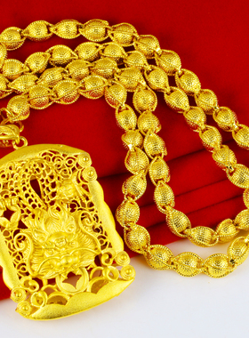 男套链男士生肖女款黄金项链