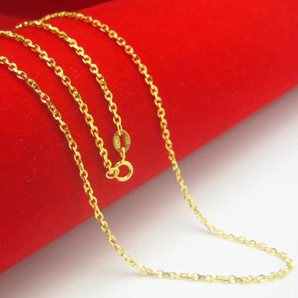 仿真黄金项链足金色链子真金饰品纯金O链男女款锁骨链百搭结实