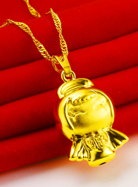 项链吊坠男女款福字纯金首饰