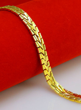 久不掉色镀金结婚送礼花纹手链