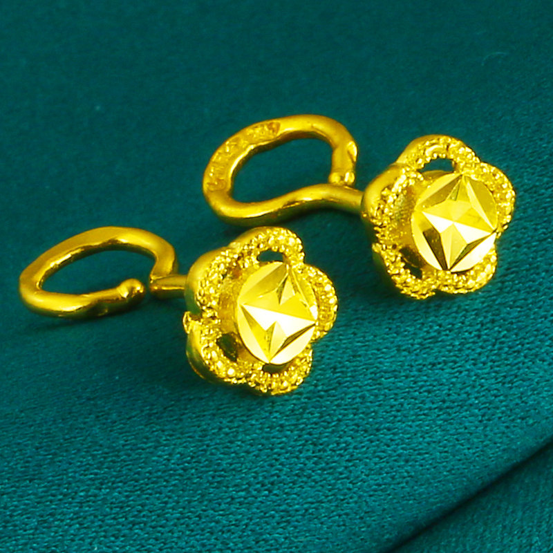 9999足金耳钉花朵耳饰送朋友礼物