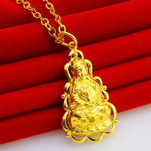 正品 黄金项链吊坠999足金男士款女纯金吊坠观音菩萨坠子真金子